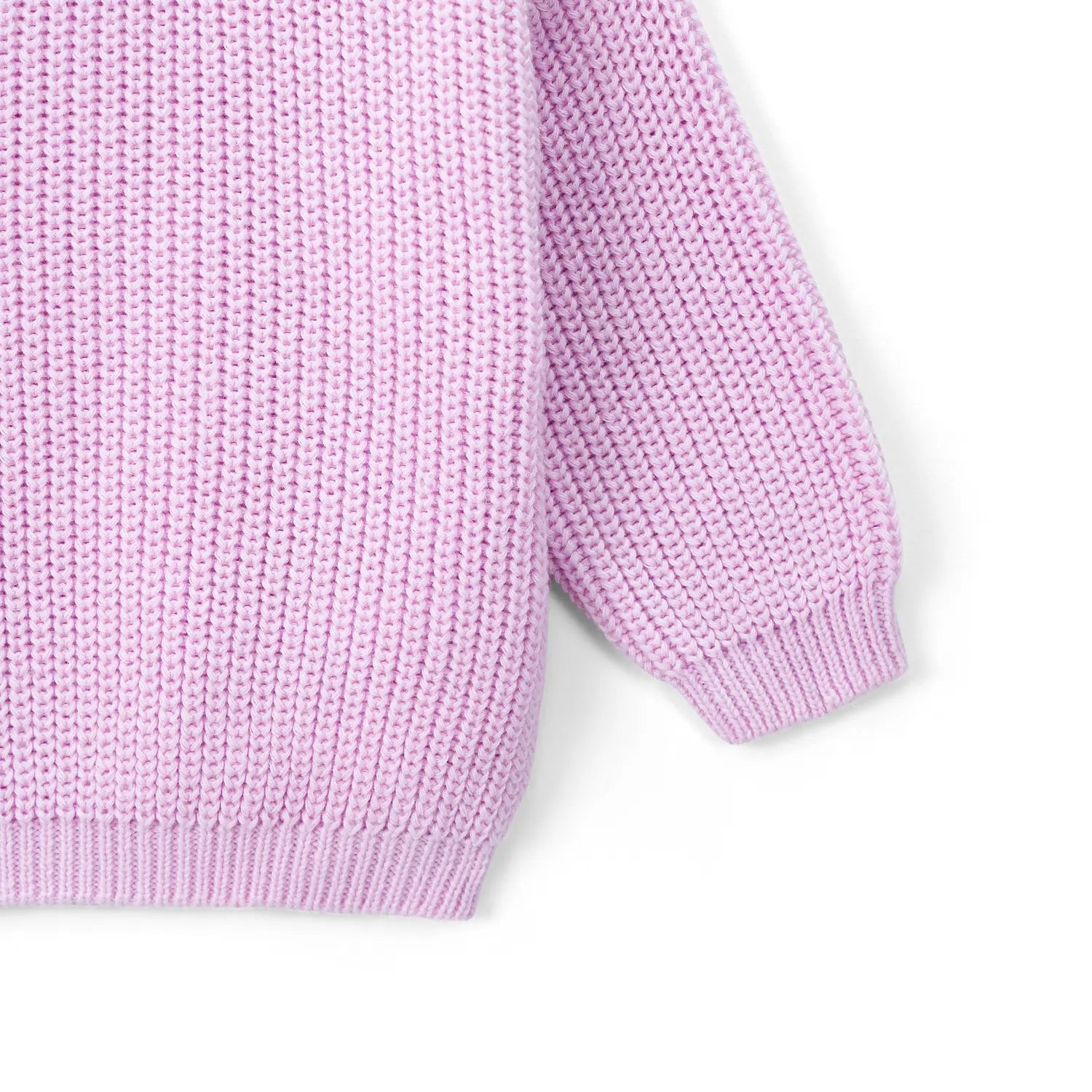 Classic Knit Baby Sweater In Lilac