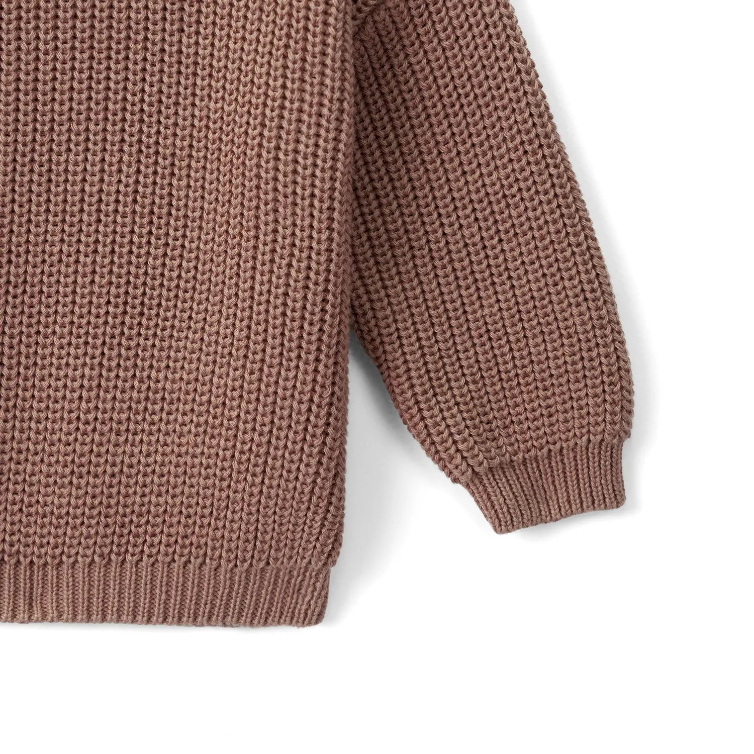 Classic Knit Baby Sweater In Mocha