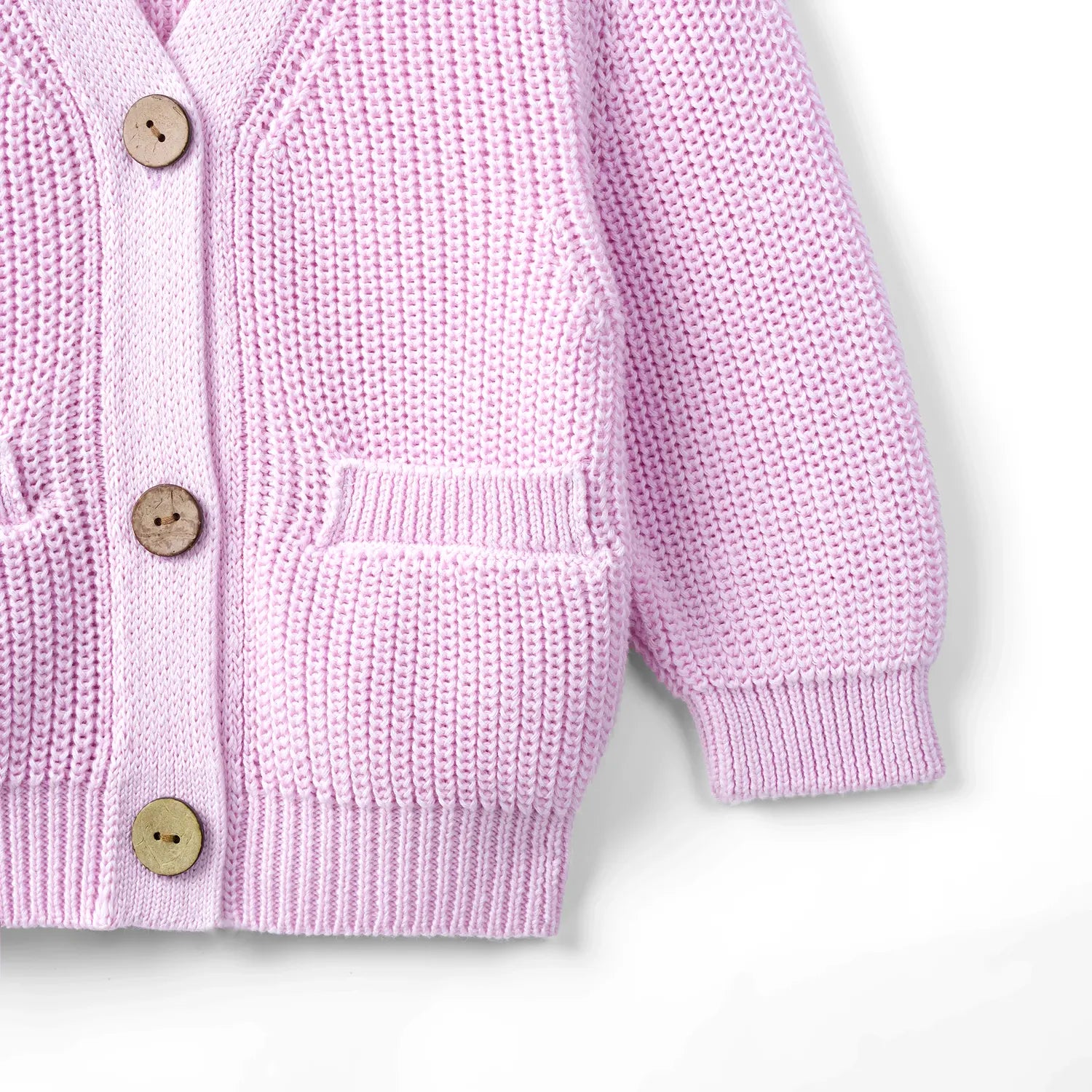 Classic Cardigan With Pockets In Lilac