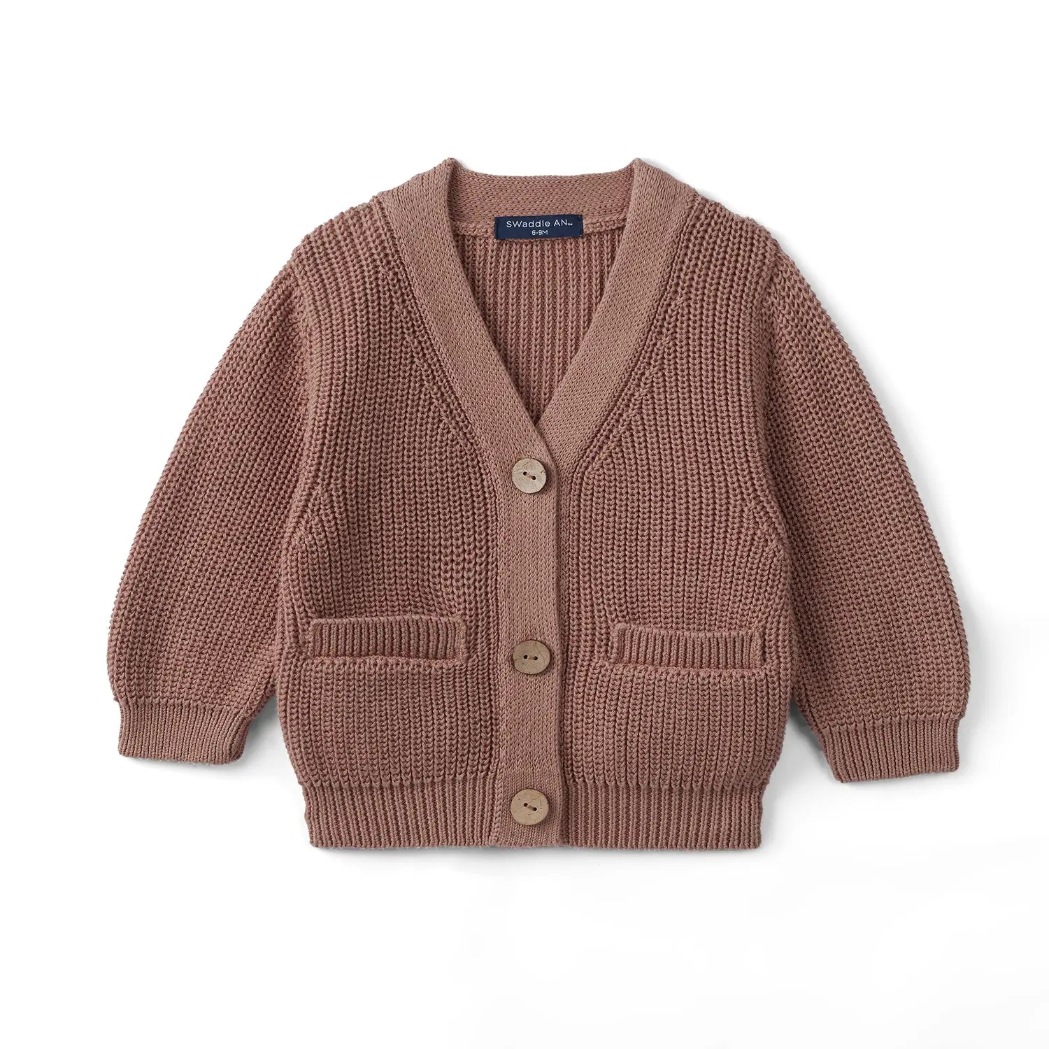 Classic Cardigan With Pockets In Mocha