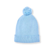 Knit Baby Pom Beanie In Baby Blue