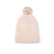 Knit Baby Pom Beanie In Beige
