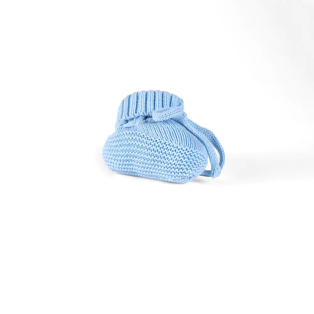 Knitted Booties In Baby Blue