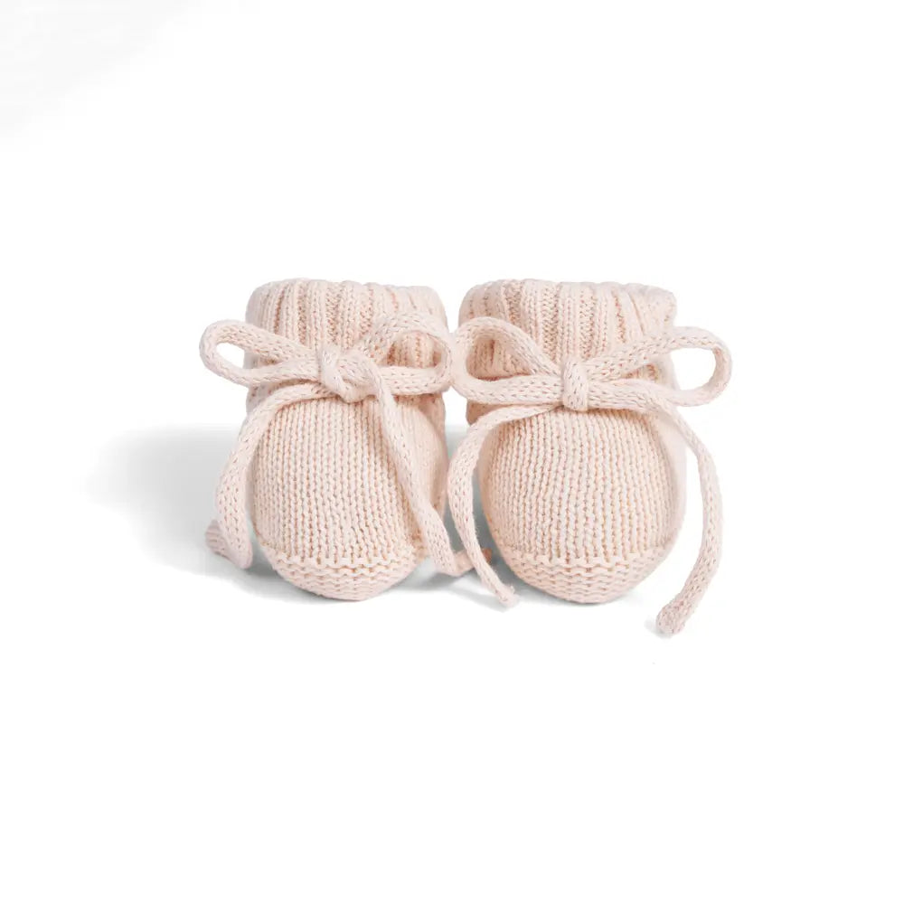 Knitted Booties In Beige