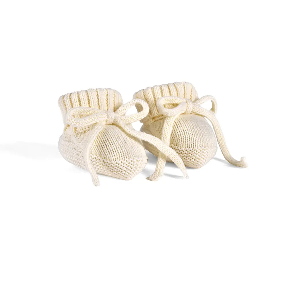 Knitted Booties In Cream