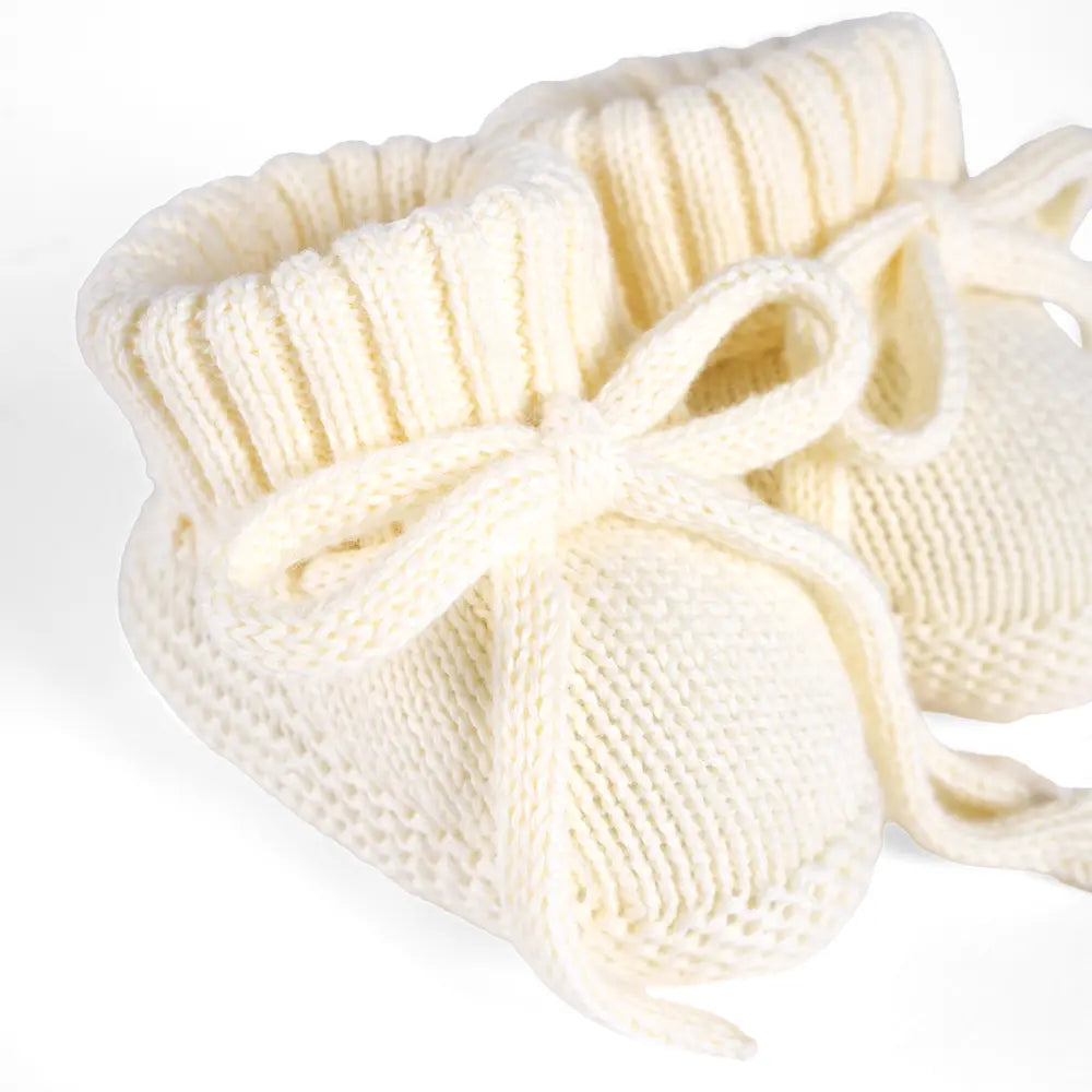 Knitted Booties In Cream