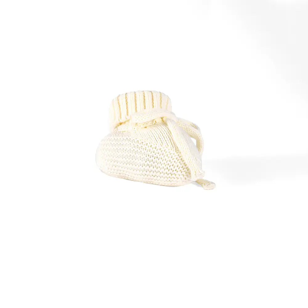 Knitted Booties In Cream