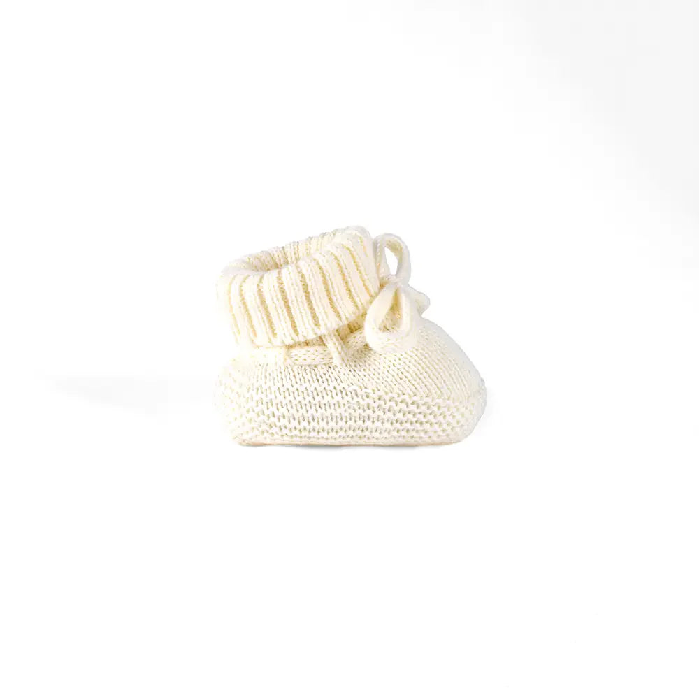Knitted Booties In Cream