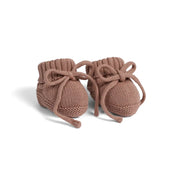 Knitted Booties In Mocha