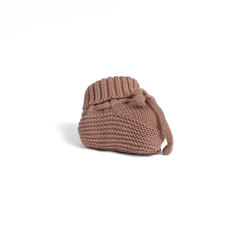 Knitted Booties In Mocha
