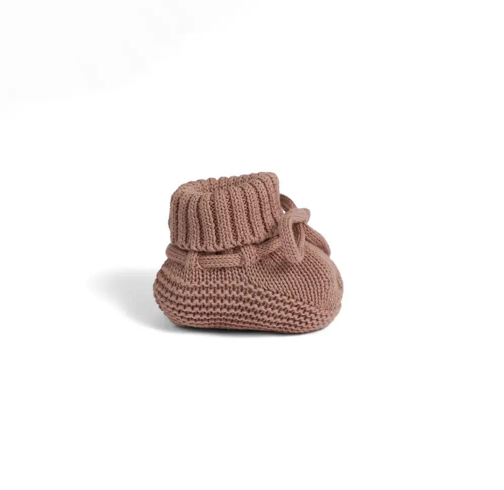 Knitted Booties In Mocha