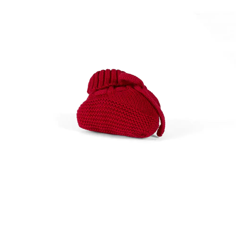 Knitted Booties In Red Xmas