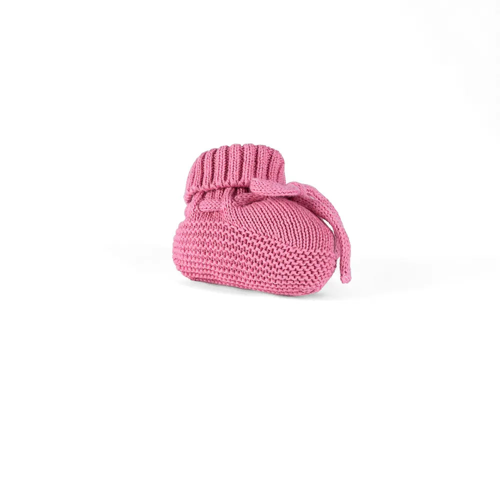 Knitted Booties In Rose Pink