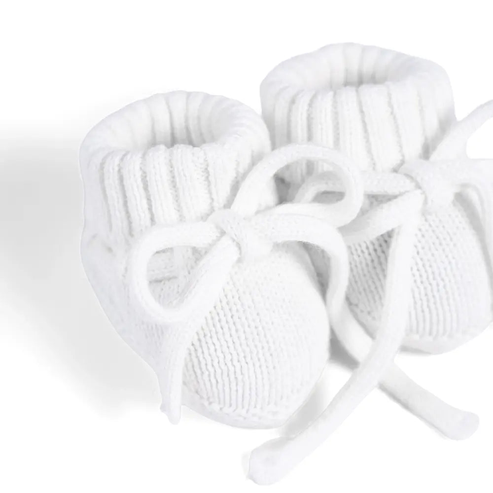 Knitted Booties In White