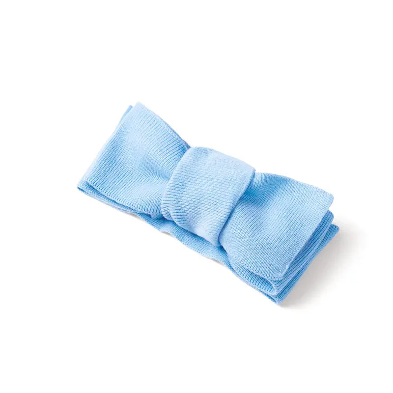 Knitted Oversized Topknot In Baby Blue