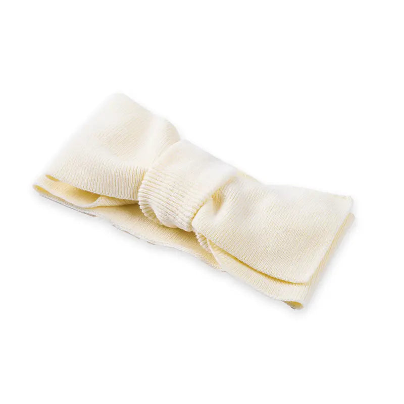 Knitted Oversized Topknot In Cream
