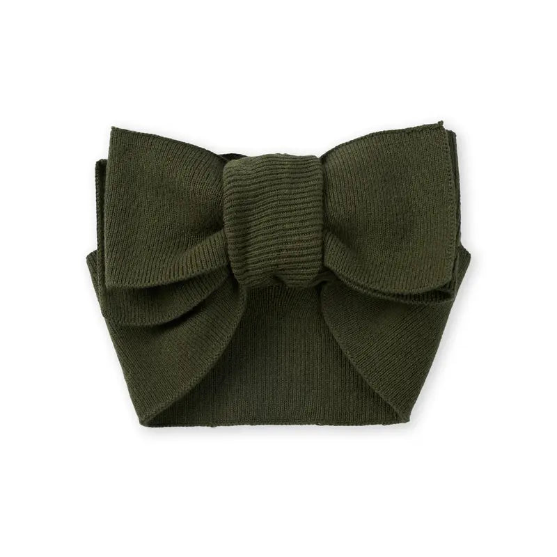 Knitted Oversized Topknot In Forest Green