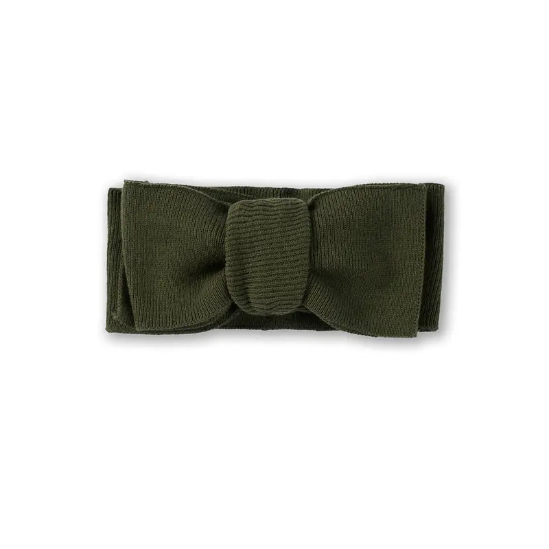 Knitted Oversized Topknot In Forest Green