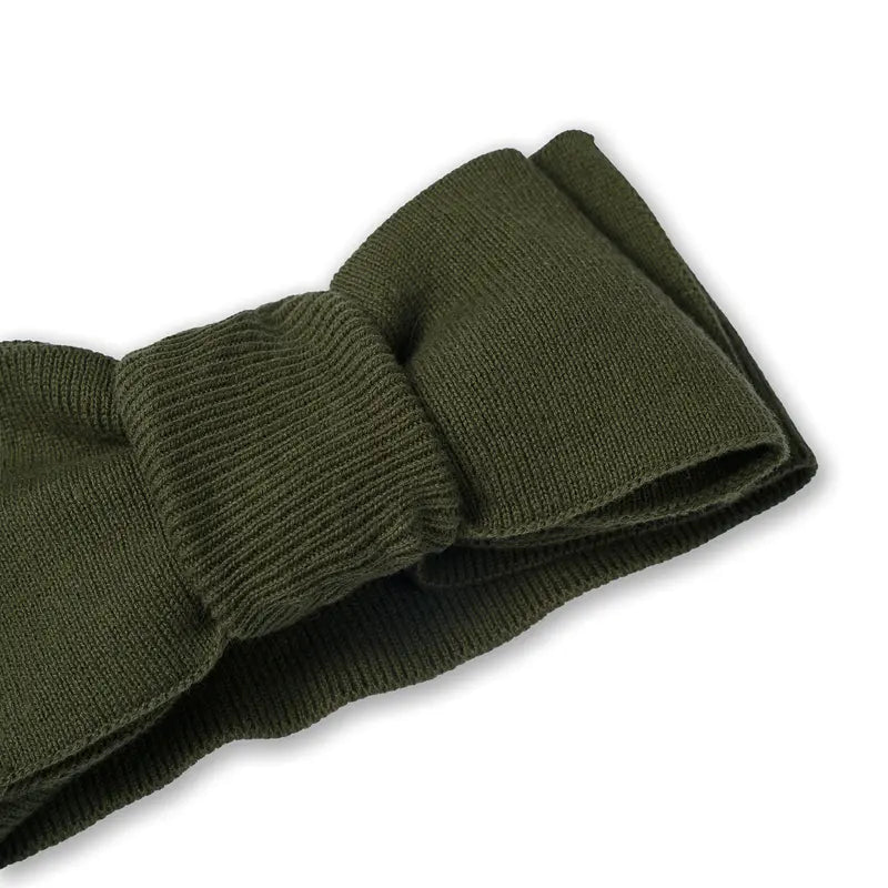Knitted Oversized Topknot In Forest Green