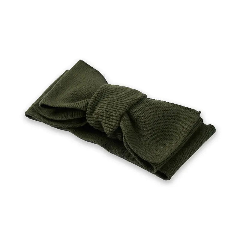Knitted Oversized Topknot In Forest Green