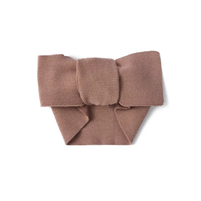 Knitted Oversized Topknot In Mocha