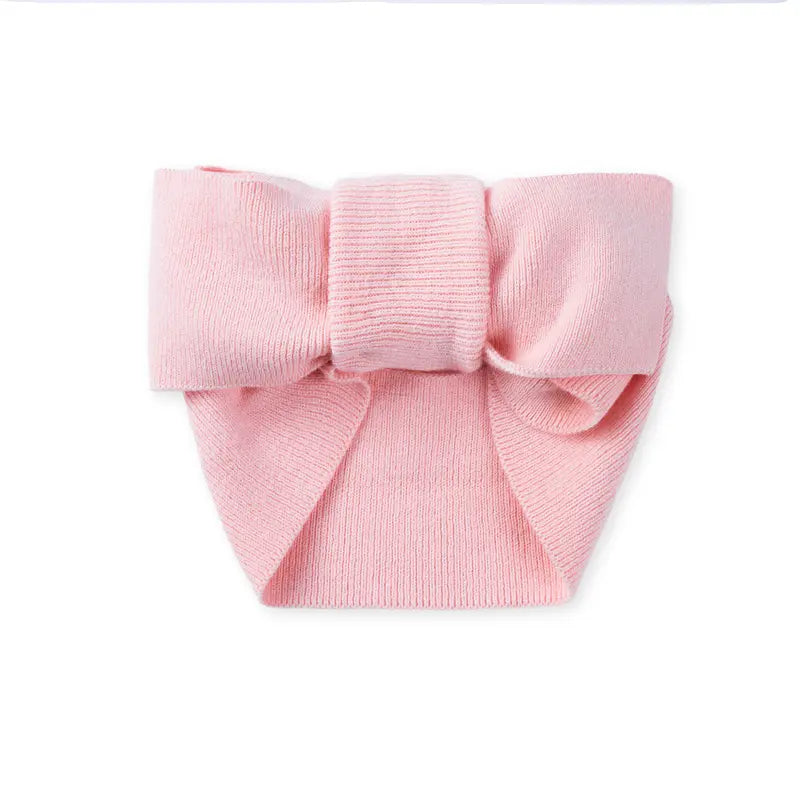 Knitted Oversized Topknot In Pink