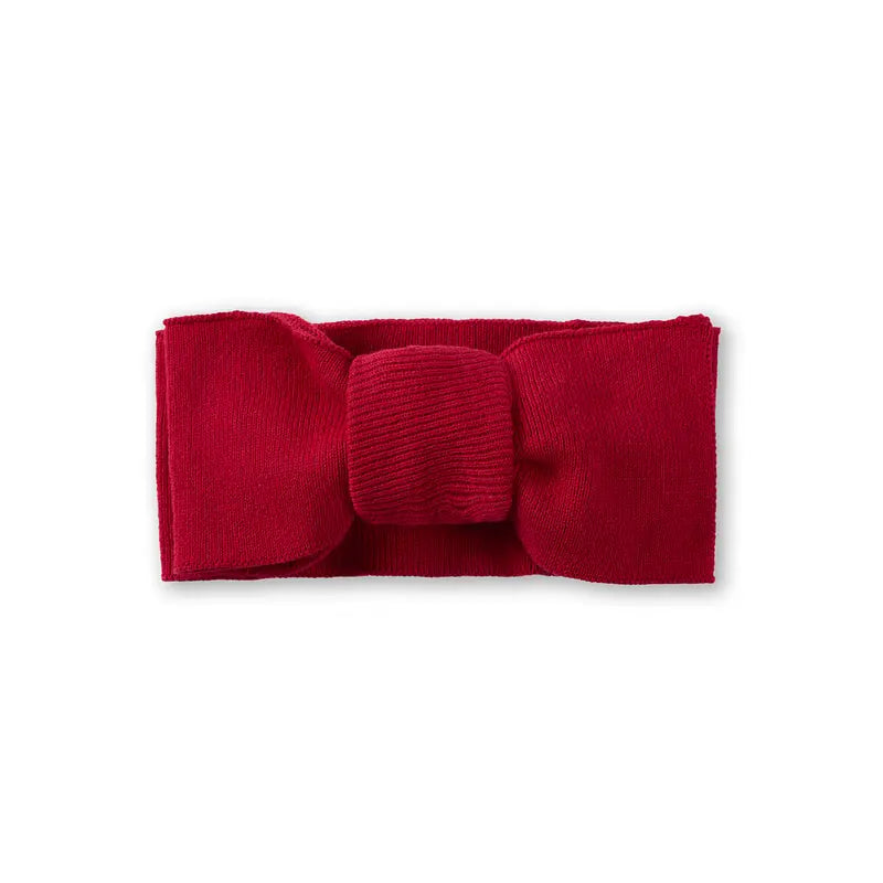 Knitted Oversized Topknot In Red Xmas