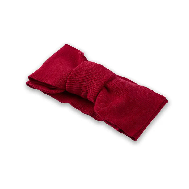 Knitted Oversized Topknot In Red Xmas