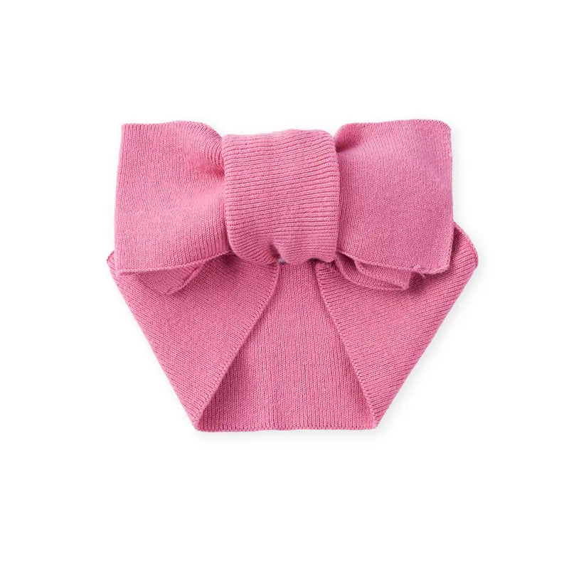 Knitted Oversized Topknot In Rose Pink