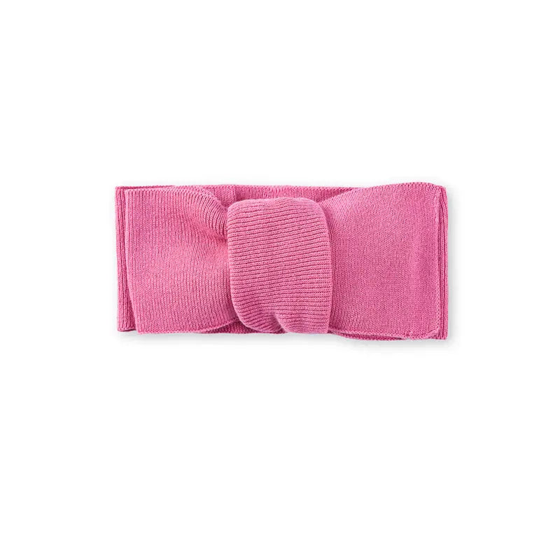 Knitted Oversized Topknot In Rose Pink