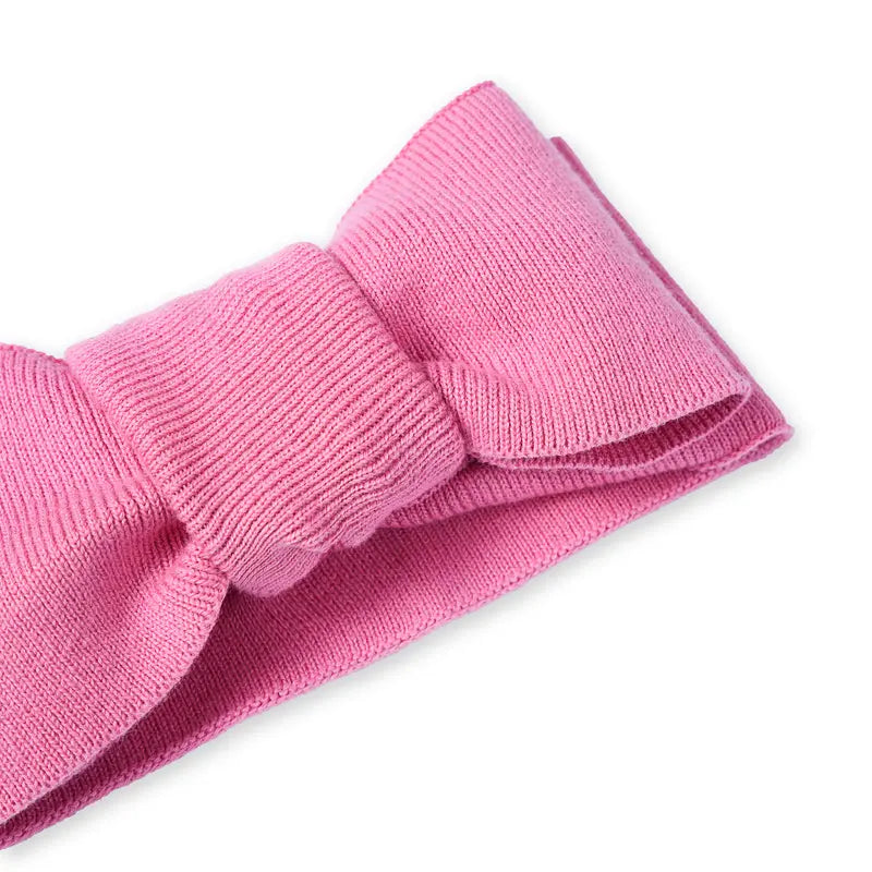 Knitted Oversized Topknot In Rose Pink