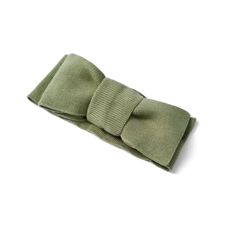 Knitted Oversized Topknot In Sage Green