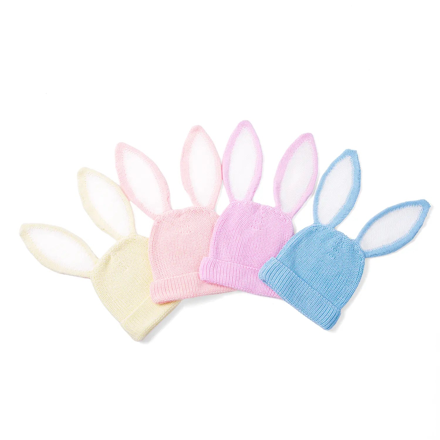 Bunny Ear Knit Beanie In Cream