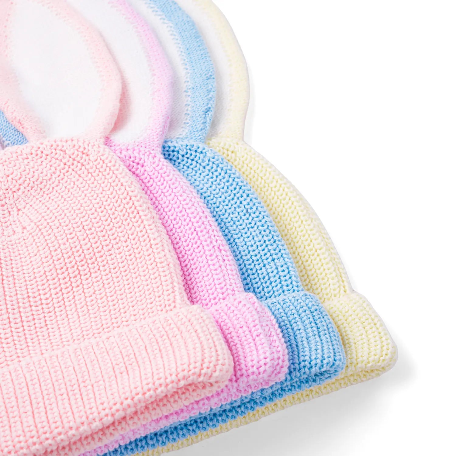 Bunny Ear Knit Beanie In Lilac