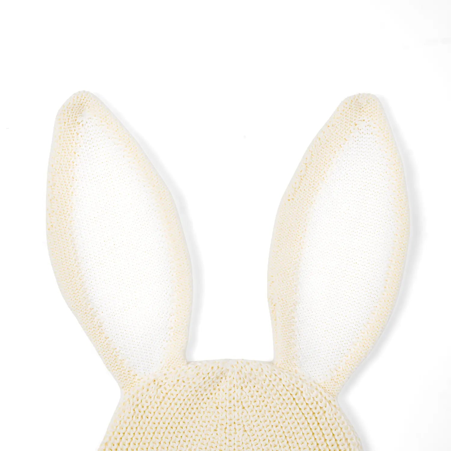 Bunny Ear Knit Beanie In Cream