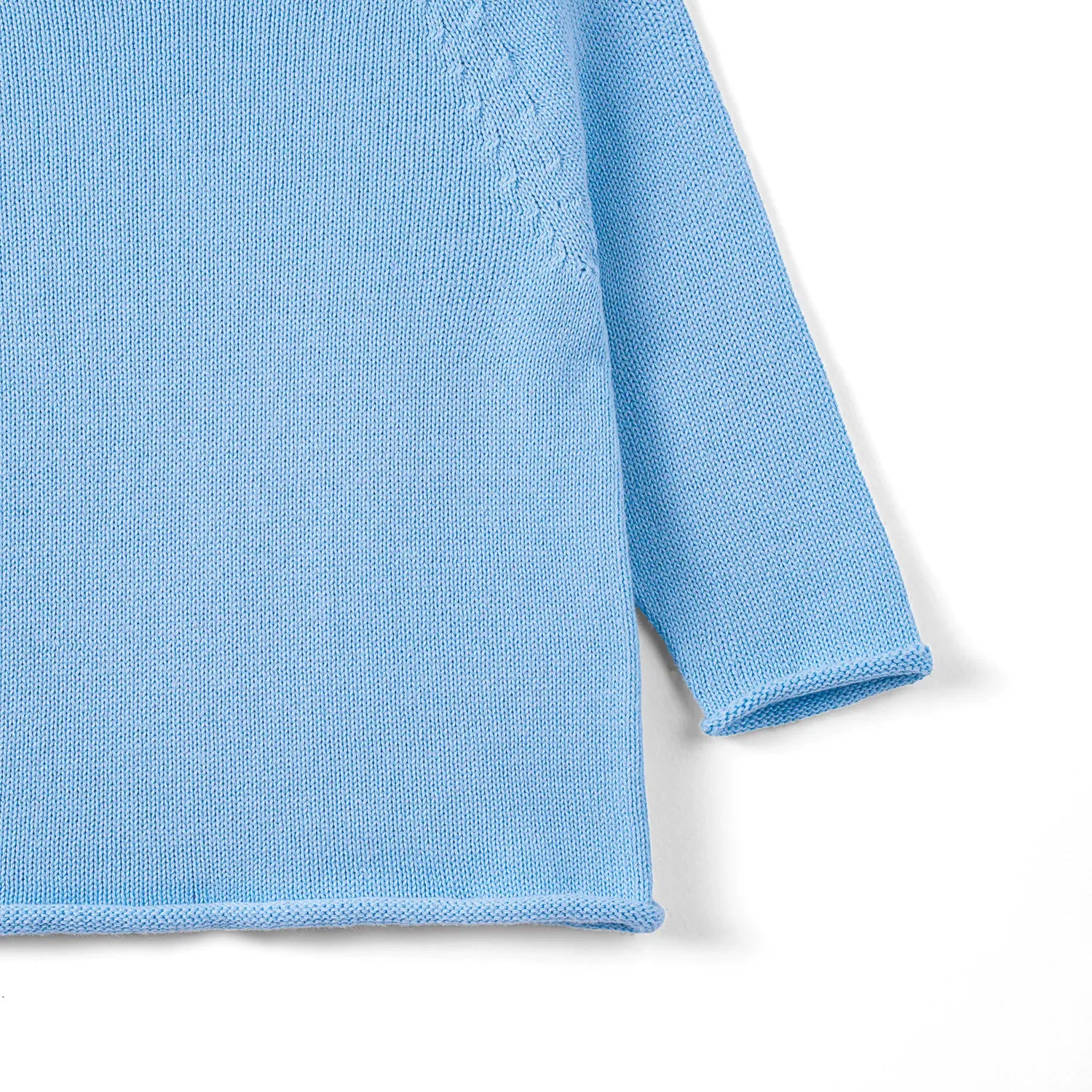 Knit Rollneck Baby Sweater In Baby Blue