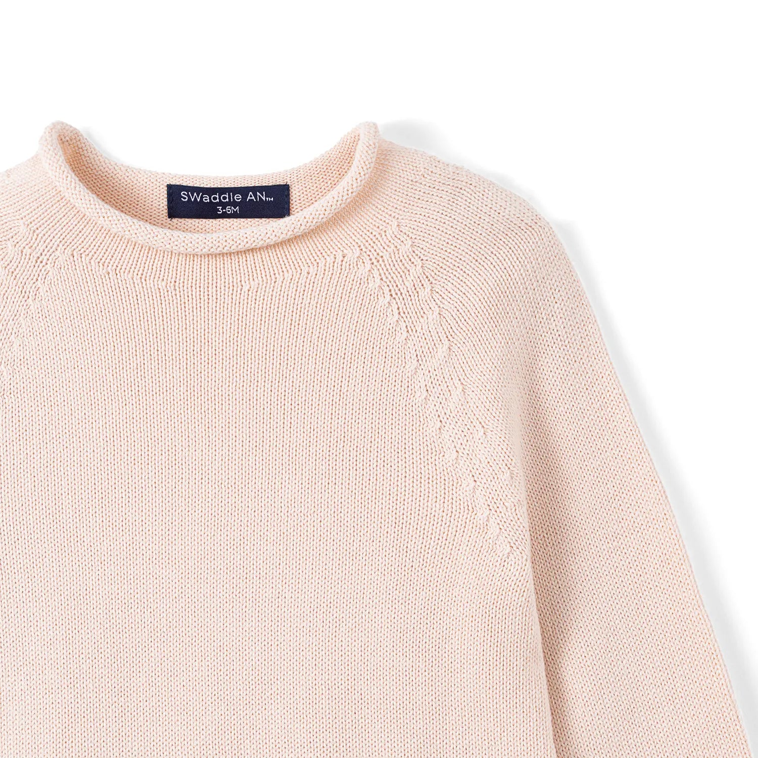Knit Rollneck Baby Sweater In Beige