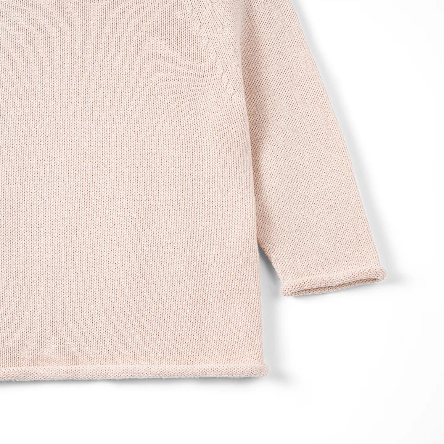 Knit Rollneck Baby Sweater In Beige