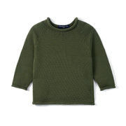 Knit Rollneck Baby Sweater In Forest Green