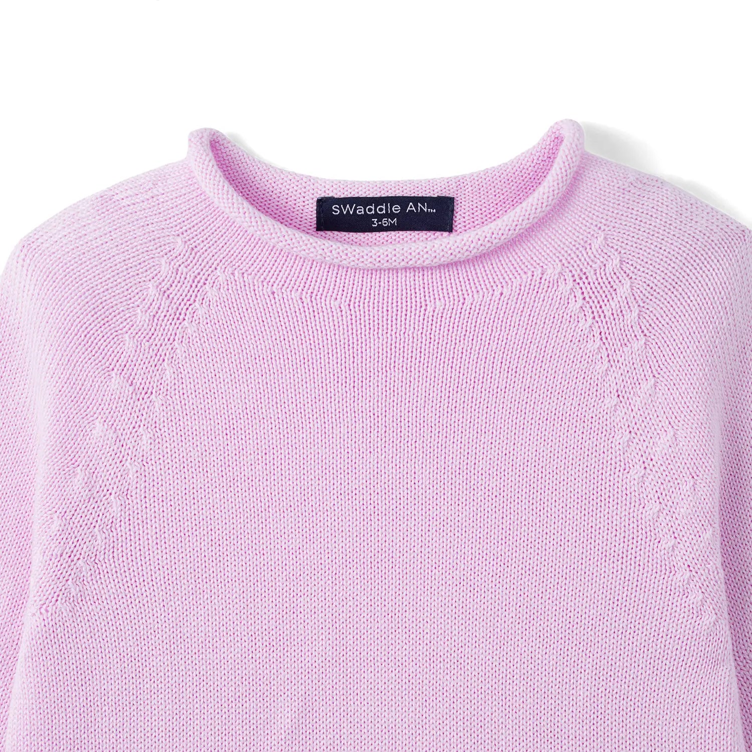 Knit Rollneck Baby Sweater In Lilac
