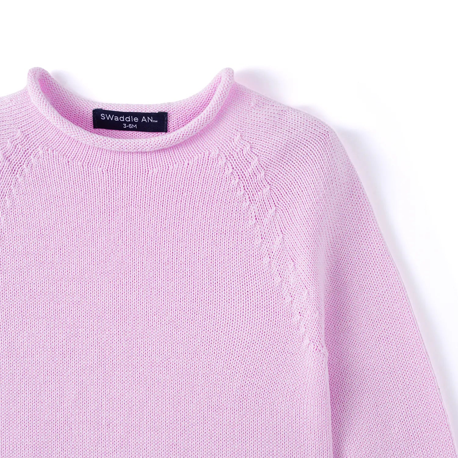 Knit Rollneck Baby Sweater In Lilac