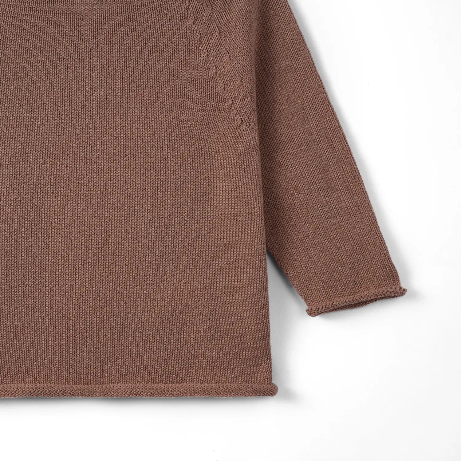 Knit Rollneck Baby Sweater In Mocha