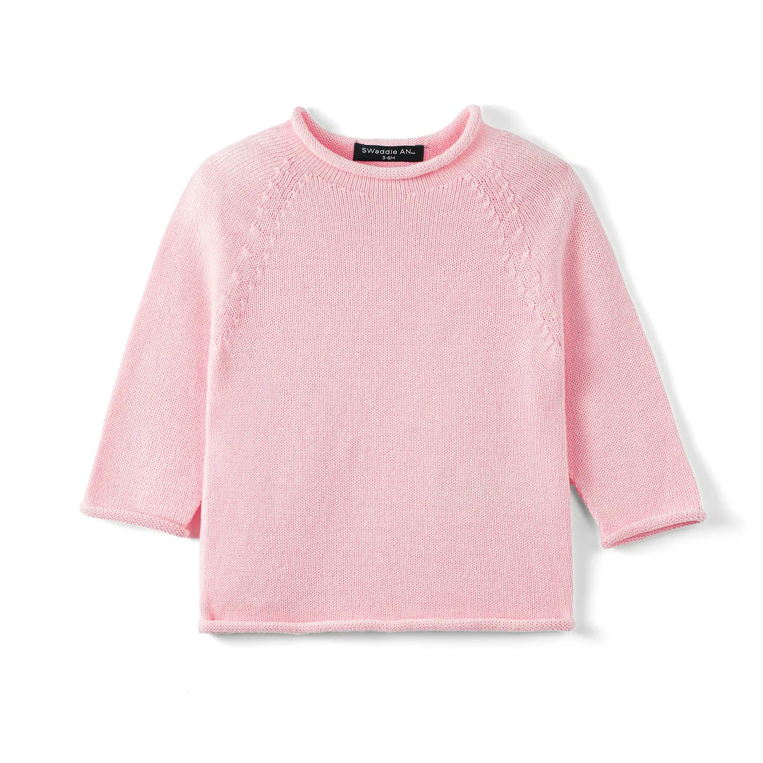 Knit Rollneck Baby Sweater In Pink