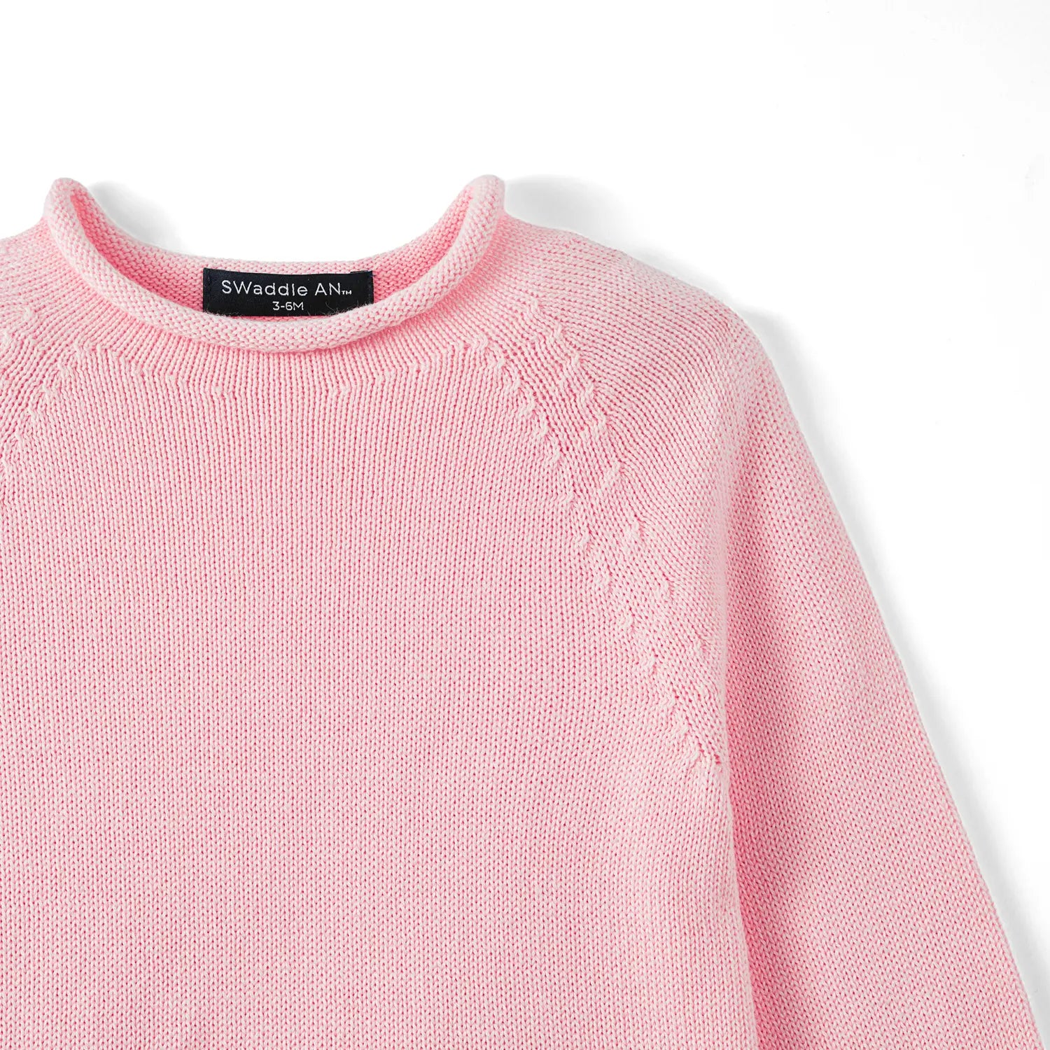 Knit Rollneck Baby Sweater In Pink