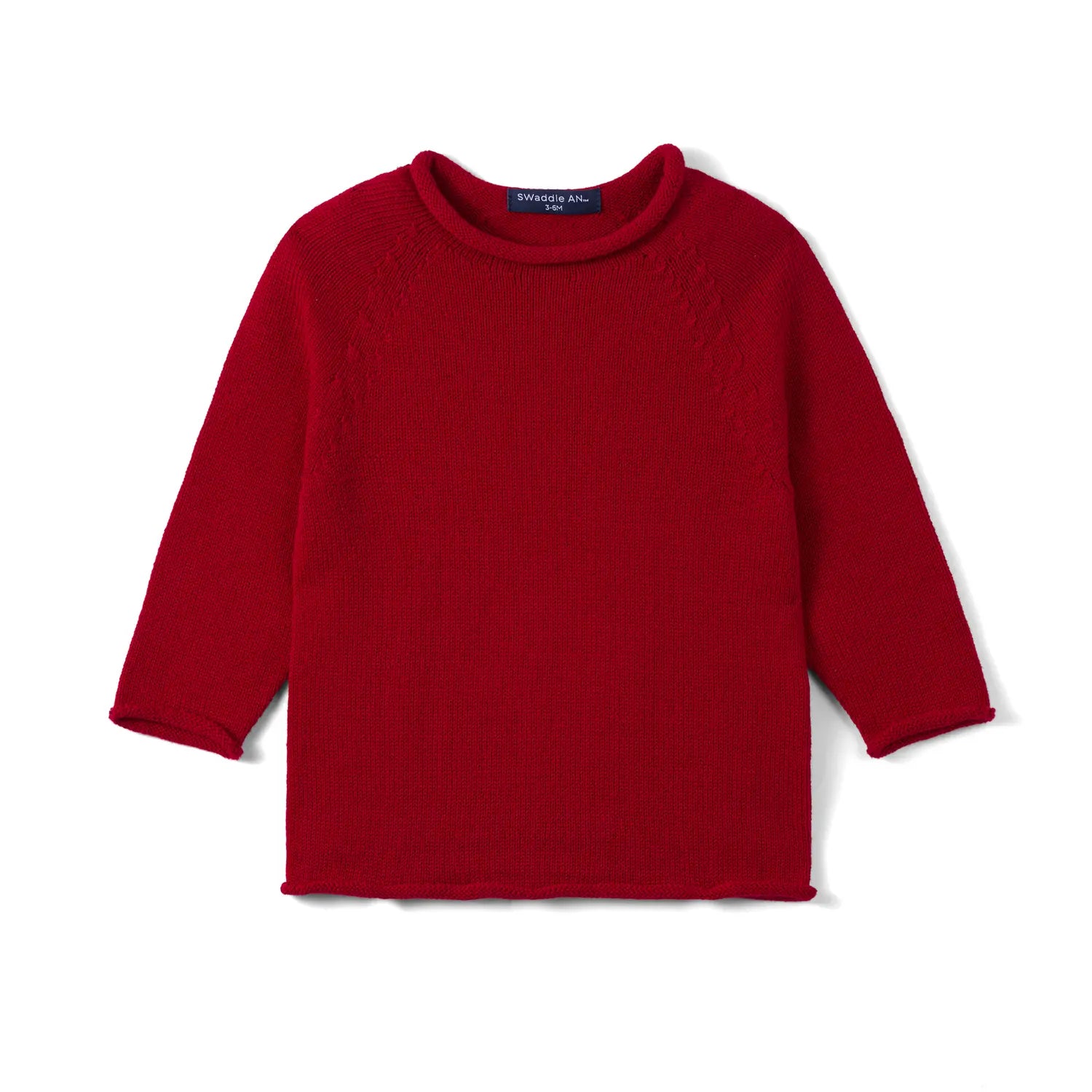 Knit Rollneck Baby Sweater In Red Xmas