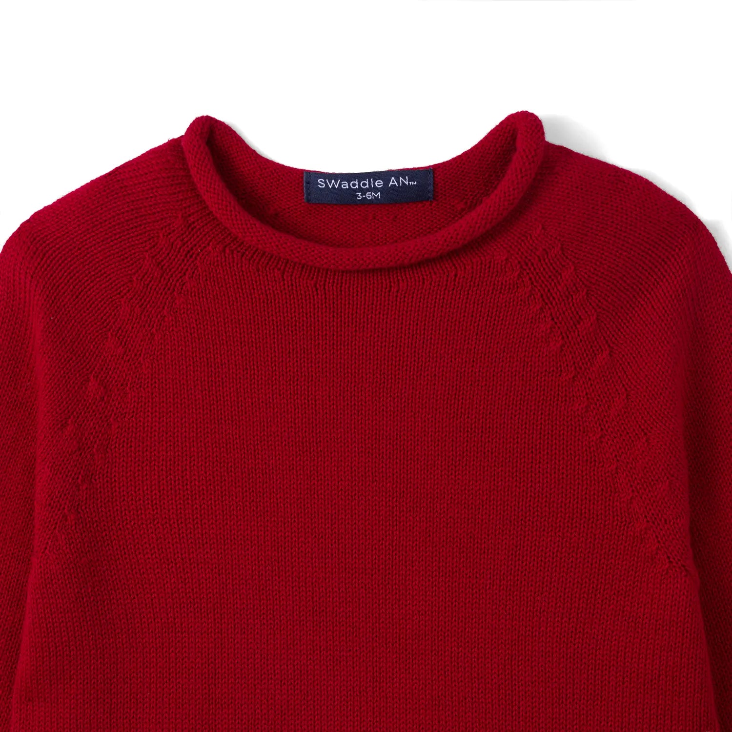 Knit Rollneck Baby Sweater In Red Xmas
