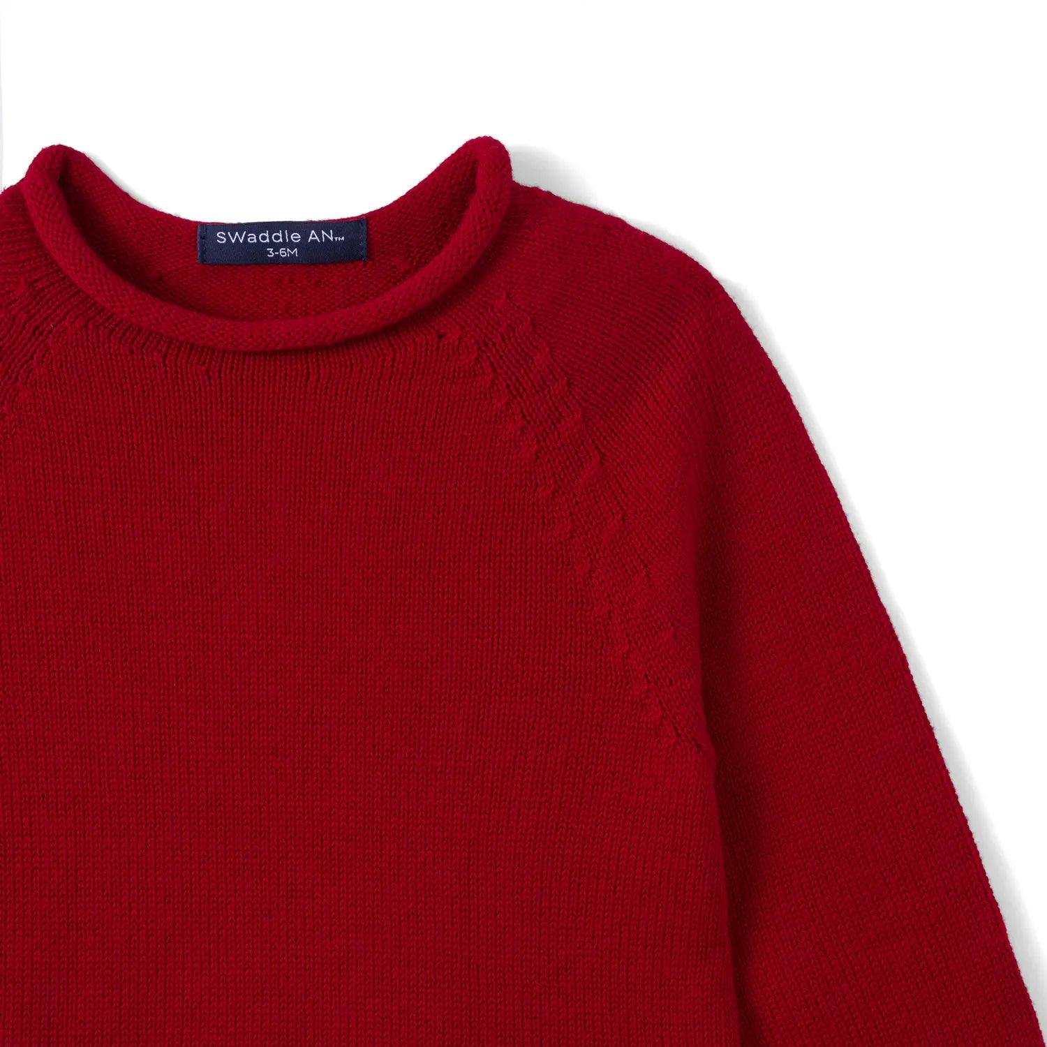 Knit Rollneck Baby Sweater In Red Xmas