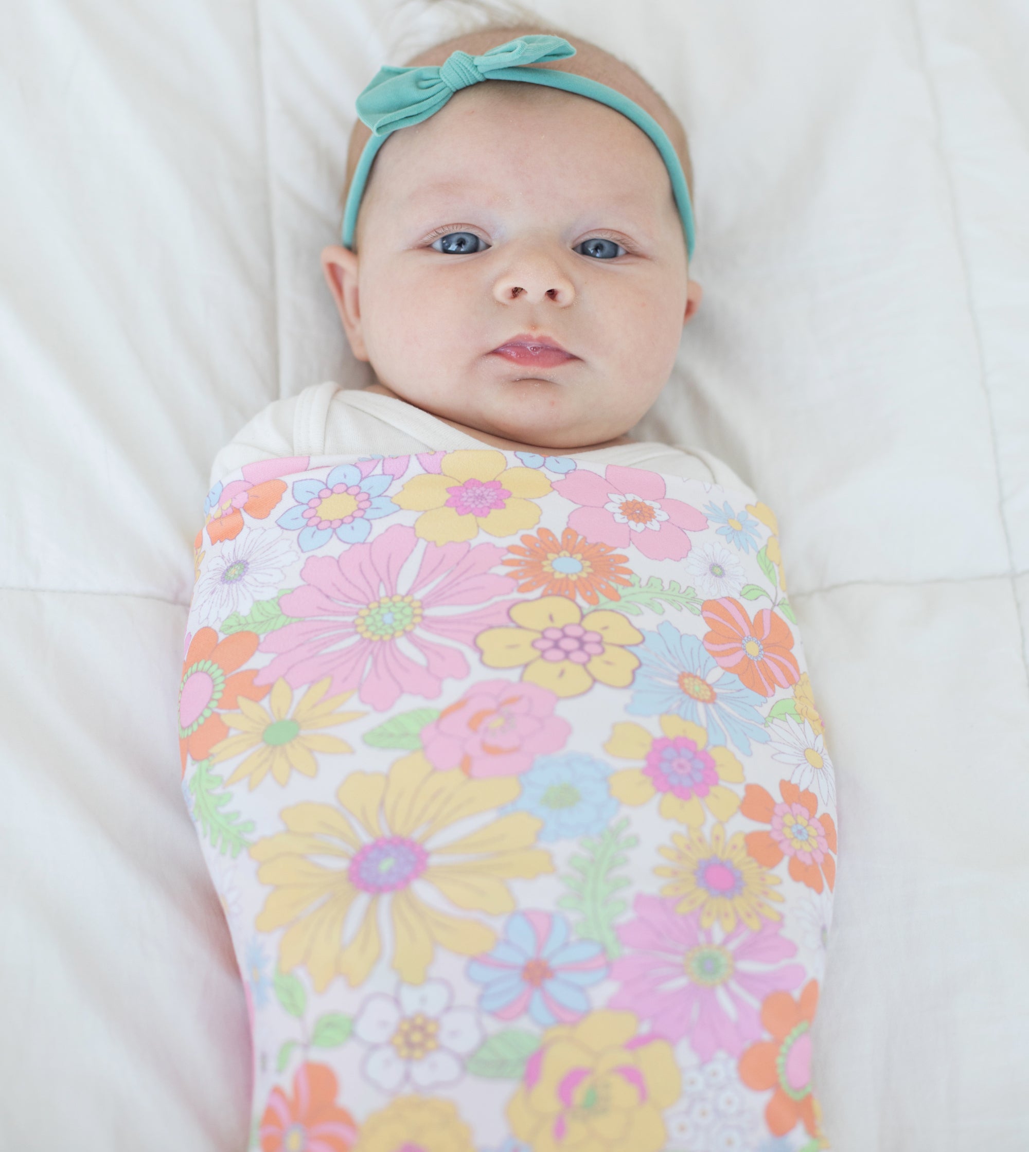 Buttery Soft And Stretchy Swaddle Blanket - Retro Floral