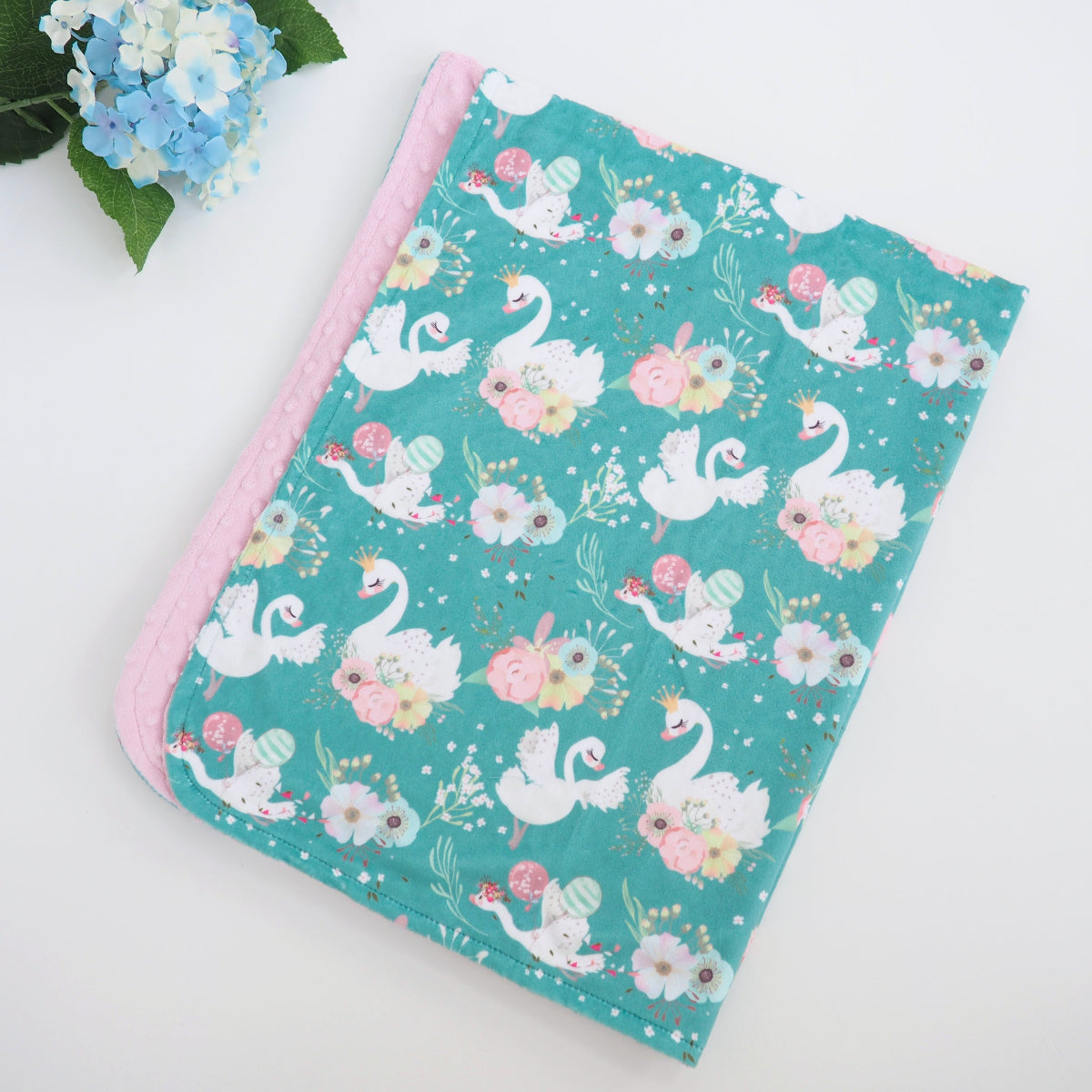 Swans Minky Baby Blanket