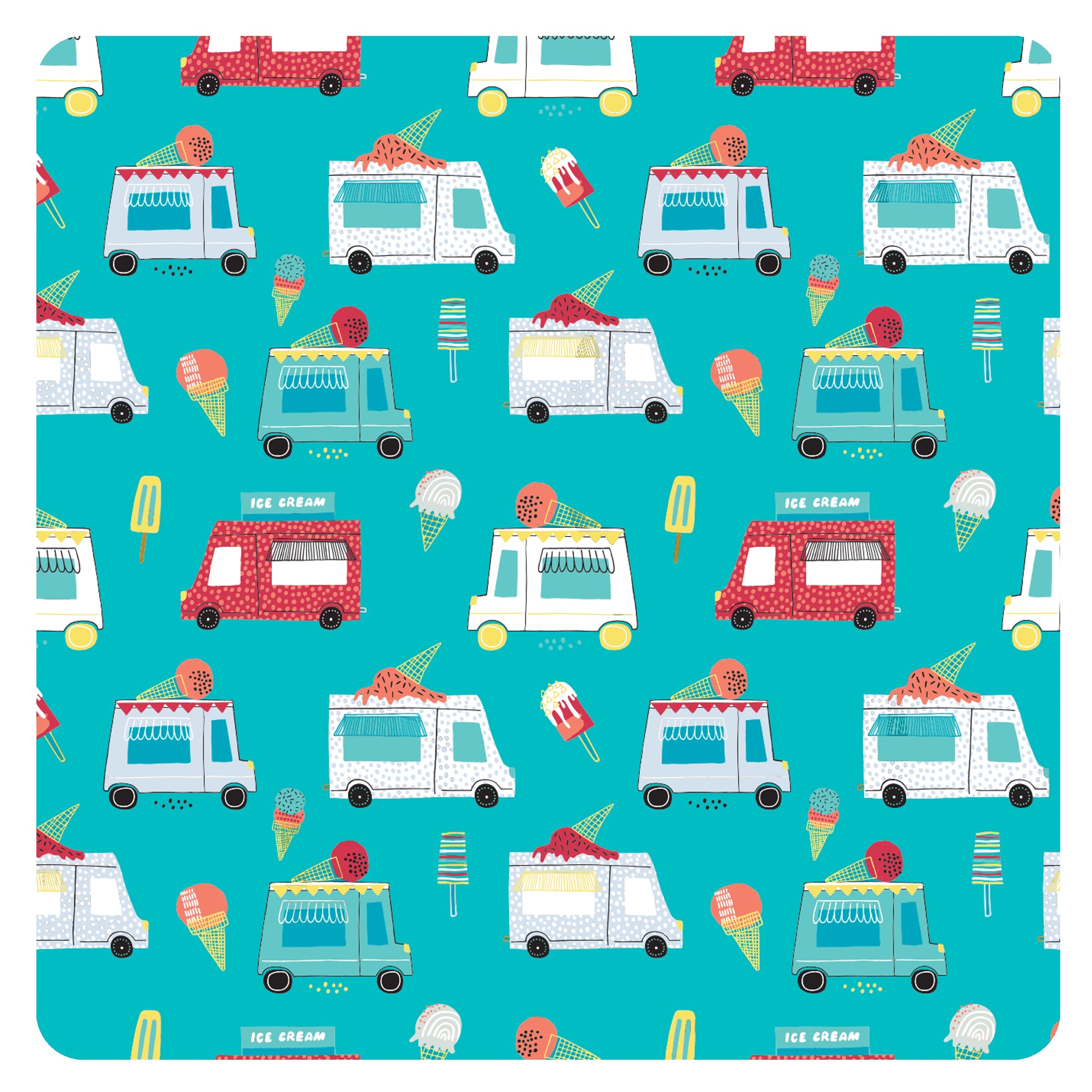 Ice Cream Truck Splash Mat - A Waterproof Catch-all For Highchair Spills And More!